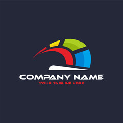 Speed race motorcycle logo design symbol, Speed accelerate logo vector template