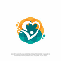 Creative happy family love logo design isolated, people community logo vector design template