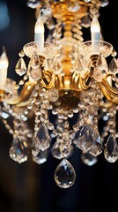 Large crystal chandelier for the entire frame