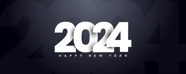 2024 Happy New Year - obrazy, fototapety, plakaty
