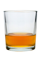 Glass of whiskey or whisky or Kentucky bourbon isolated