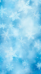 Snowflakes and frost crystals. Seamless Winter texture background.