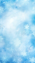 Snowflakes and frost crystals. Seamless Winter texture background.