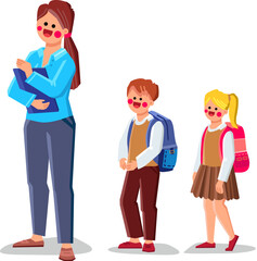 student field trip kid vector. school studying, child elementary, outdoors development student field trip kid character. people flat cartoon illustration