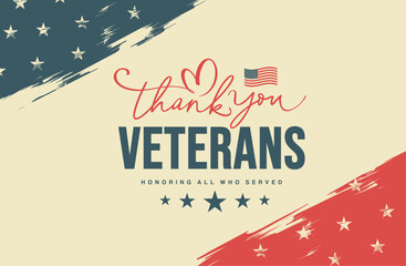 Thank you Veterans, vintage, printable veterans day cards, honoring all who served, November 11, vector, American flag, background for Veterans day thank you, social media, header, sale, banner, US