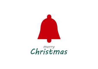 Retro decorative red bells , vector Christmas card. Christmas design.
