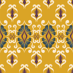 abstract plant art craft seamless pattern