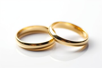 golden rings isolated on white background