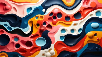 Vibrant swirls of abstract expression dance across a canvas, a masterpiece bursting with chromatic energy and whimsical delight