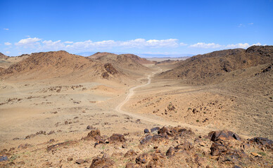 Landscape of Bayankhongor province in Mongolia