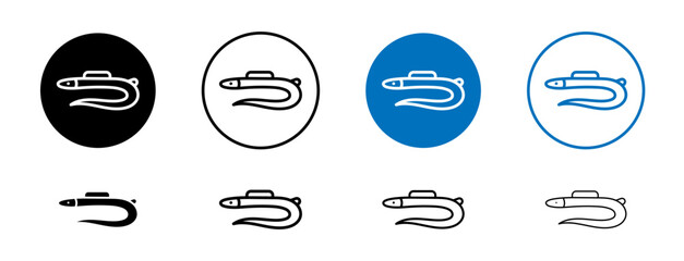 moray eel vector icon set. electric snake fish vector symbol for mobile apps and website UI designs