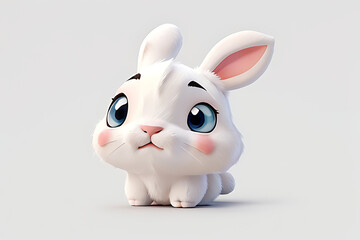 Cute White Bunny Illustration
