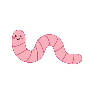 pink worm isolated on white background vector