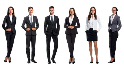 Obraz premium a team of business people in an isolated and transparent PNG in a Business-themed, photorealistic illustration. Generative ai