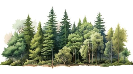 Beautiful mixed coniferous-deciduous forest