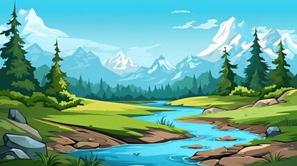 Mountain River Landscape