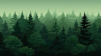 Fototapeta premium Seamless green forest