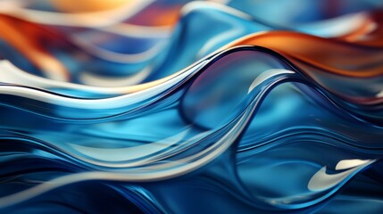 Vibrant swirls of blue and orange dance in an abstract masterpiece, evoking a sense of fluidity and untamed energy