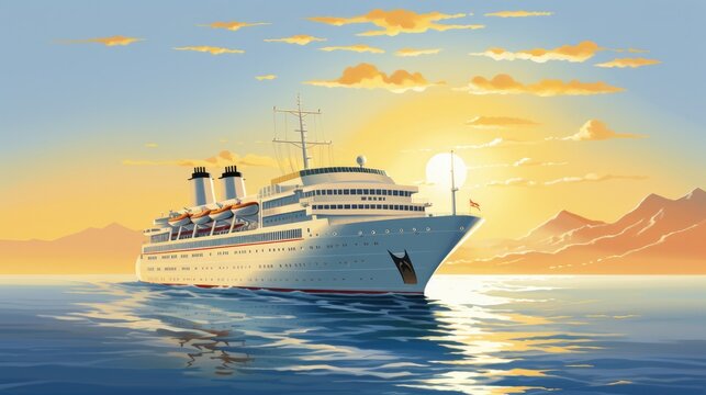 A white cruiser on a calm sea