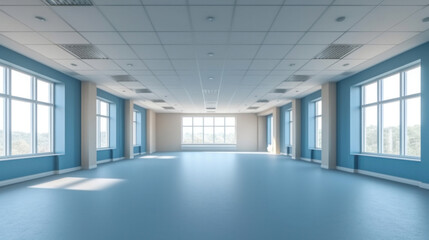 Empty business office open space interior. Conference company background