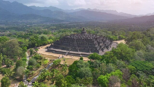 Borobudur Temple at Yogyakarta Java Indonesia. Borobudur Temple is one of the most visited temple in Indonesia.