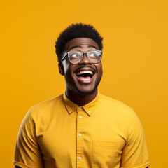 Obraz premium Black man with a surprised face.