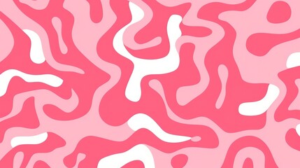 This image features a fun pink line doodle seamless pattern. It's a creative and abstract squiggle-style drawing background that can be used for children's designs or trendy projects