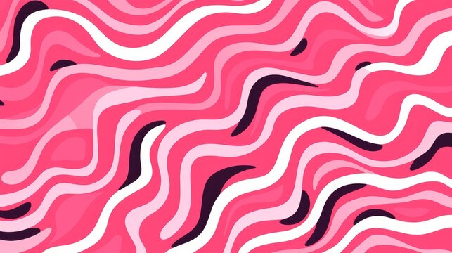 This image features a fun pink line doodle seamless pattern. It's a creative and abstract squiggle-style drawing background that can be used for children's designs or trendy projects