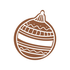 Gingerbread cookie in shape of Christmas ornaments.