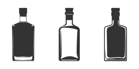Fotobehang Bottle of whiskey silhouette. Vector illustration © Татьяна Петрова