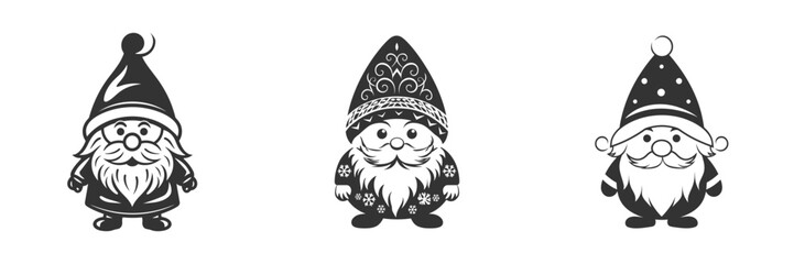 Christmas gnome silhouette. Vector illustration