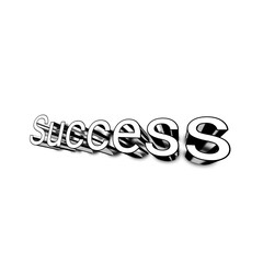White success with 3d text effect