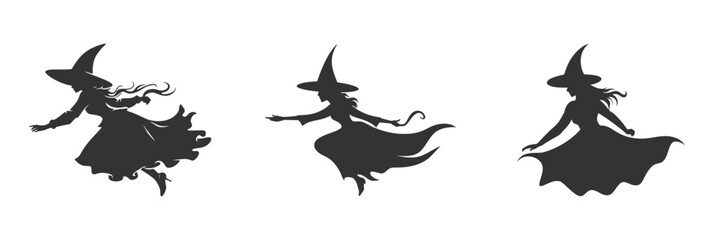 Witch icon set. Vector illustration - obrazy, fototapety, plakaty