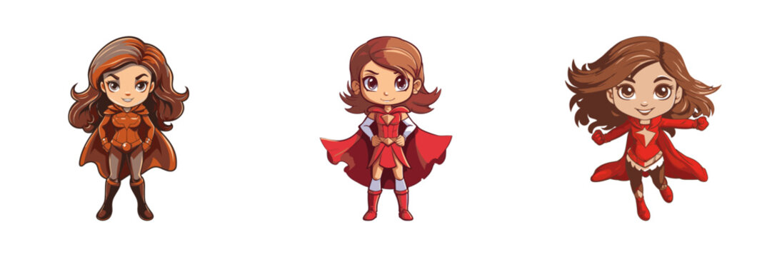 Girl in Superhero costume. Vector illustration
