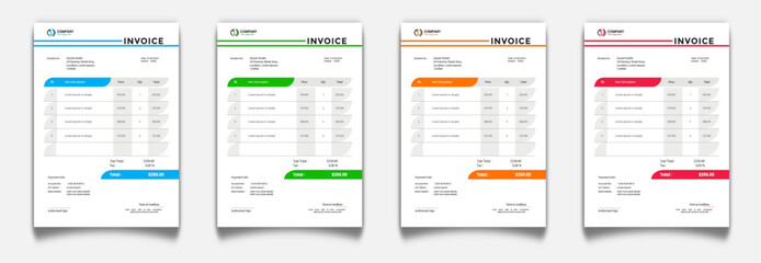 Invoice design mocup template