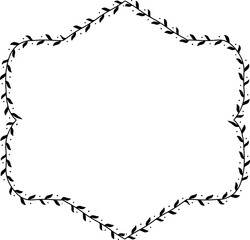 Square Frame laurel wreath silhouette black horizontal vintage frames flower floral leaf border Botanical laurel ornate art leaf Elements design border retro badge decoration element isolated decor