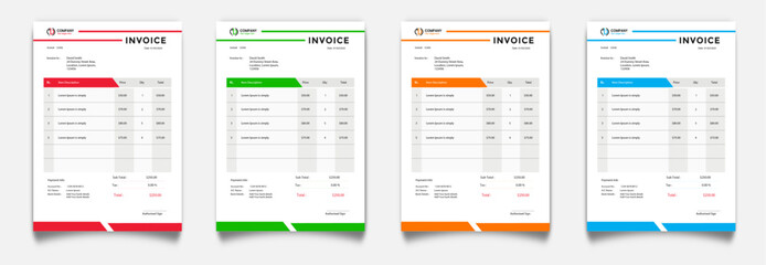 Invoice design mocup template
