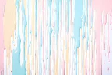 Dripping paint, pastel color, pastel image of paint slowly trickling down a surface. The colors are soft and muted, reminiscent of pastel shades.