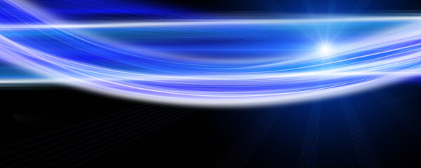 Futuristic wave panorama background design with lights - 666658646