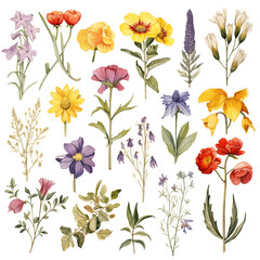 Nature's Palette: Vibrant Watercolor Floral Collection