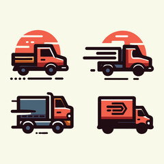 Vector Truck logo template. transportation, delivery service, logistic logo collection 