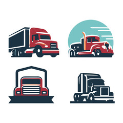 Vector Truck logo template. transportation, delivery service, logistic logo collection 