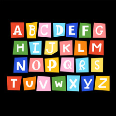 Rainbow A to Z alphabet for Pride Month, cartoon, colourful font, typography, brand logo, campaign badges, fabric print, sticker, initials, calligraphy, patches, learning materials