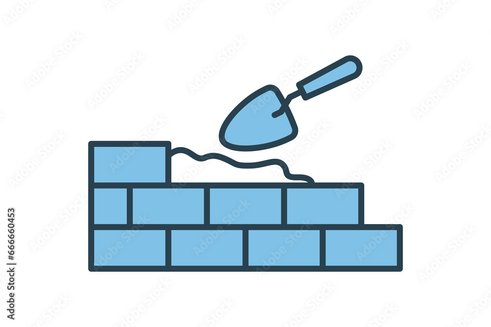 Poster brickwork icon. icon related to construction. suitable for web site, app, user interfaces, printable