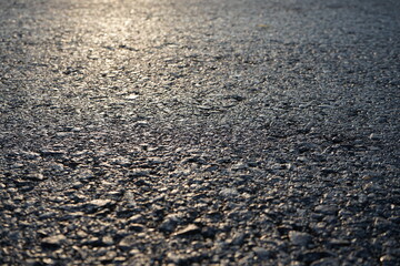 Asphalt road surface, construction completed