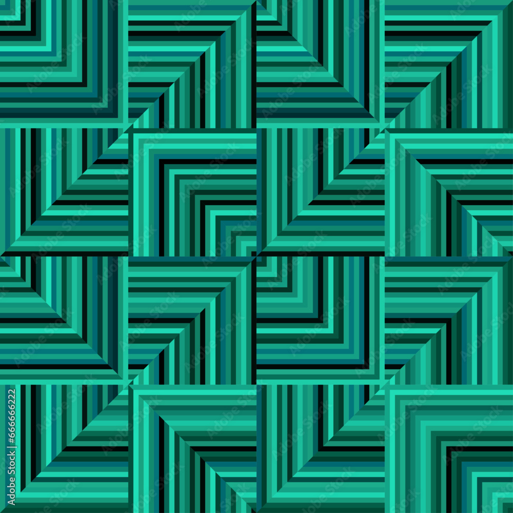 Aufkleber seamless vector pattern. tile herringbone geometric pattern . emerald green malachite colors. regula