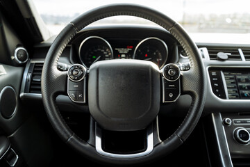 Car Steering Wheel, Steering Wheel, Car Interior, Car Interior Black, Driver's Seat, Dashboard.