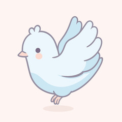 Cute cartoon dove. Vector illustration in a flat style.