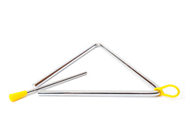Metal triangle, percussion musical instrument, easy to use for orchestras and ensembles.