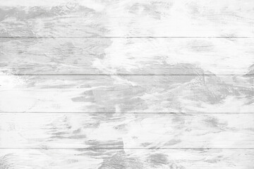 Texture of white wooden background. Light wallpaper with old crack texture. Vintage decorative nature wall concept, scratch surface mockup. Abstract horizontal grunge backdrop. Top view, copy space